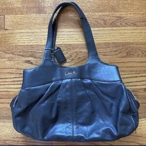 Vintage Coach Lexi Metallic BLACK COLOUR Satchel Bag Silver Hardware